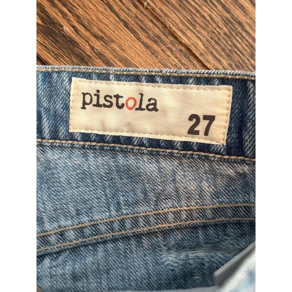 Pistola Womens Denim Jean Shorts Sz 27 Blue Button Fly High Rise Distressed NWOT - Picture 7 of 8
